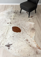 Salt Pepper Brown & White Cowhide Rug (Size: 240 X 200 CM)