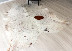 Salt Pepper Brown & White Cowhide Rug (Size: 240 X 200 CM)
