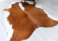 Medium White Spine Belly Brindle Cowhide Rug (Size: 240 X 200 CM) CHR1913