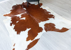 Brown And White Cowhide Rug (Size: 250 X 210 CM) CHR1923