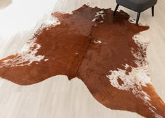 Salt Pepper Brown & White Cowhide Rug (Size: 250 X 220 CM) CHR1907