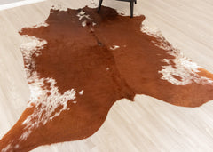 Salt Pepper Brown & White Cowhide Rug (Size: 250 X 220 CM) CHR1907