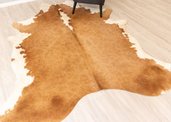 Hereford Brown And White Cowhide Rug (Size: 250 x 220 CM) CHR2223