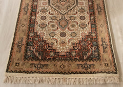 Oriental Agra Hand-Knotted Wool Hallway Indian Runner Rug - 84 x 350 CM