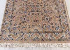 Authentic Wool Hand-Knotted Floral Hallway Runner Rug - 90 x 160 CM