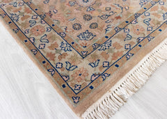 Authentic Wool Hand-Knotted Floral Hallway Runner Rug - 90 x 160 CM