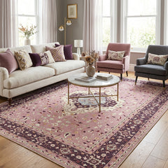 Polyester machine made printed washable rug