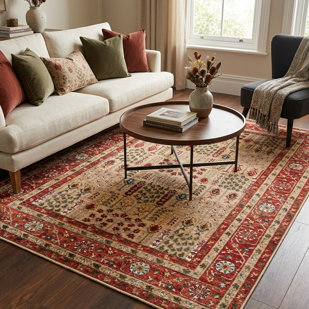 Polyester machine made printed washable rug