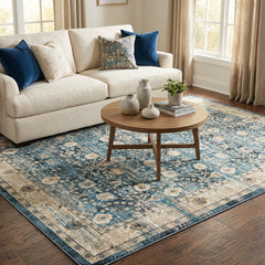 Polyester machine made printed washable rug