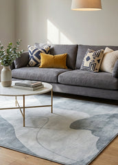 Abstract Style Grey Area Rug