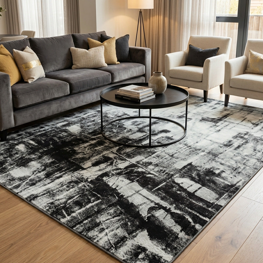 Polyester machine made printed washable rug