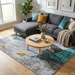 Polyester machine made printed washable rug