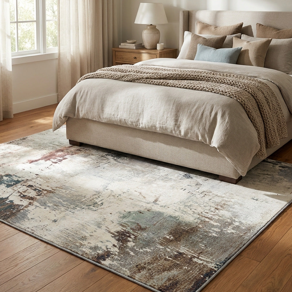 Polyester machine made printed washable rug