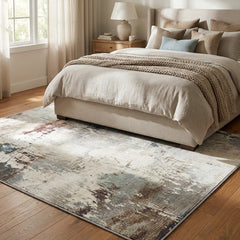 Polyester machine made printed washable rug