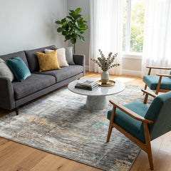 Polyester machine made printed washable rug