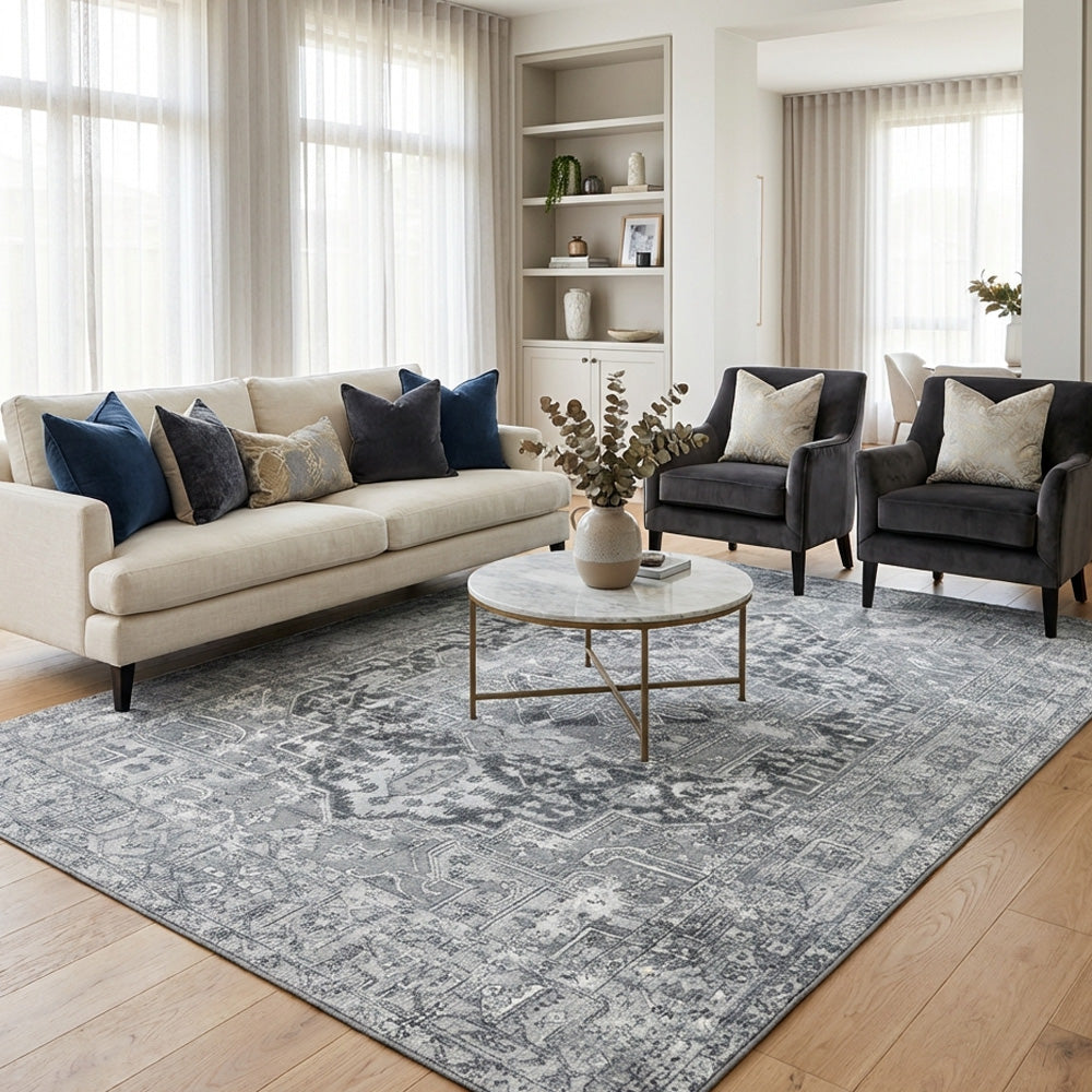 Polyester machine made printed washable rug