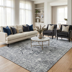 Polyester machine made printed washable rug