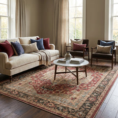 Polyester machine made printed washable rug