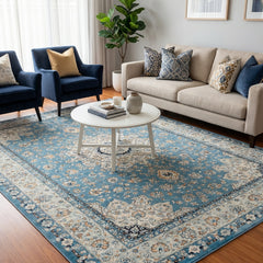Polyester machine made printed washable rug