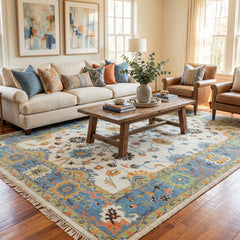 Oriental Heritage Bhadohi Hand-Knotted Wool Indian Rug (Size: 270 X 380 CM)