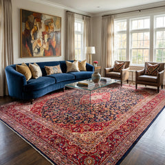 Vintage Isfahan Hand-Knotted Wool Persian Rug (Size: 285 X 390 CM)