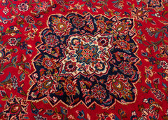 Signed Vintage Kashan Hand-Knotted Wool Persian Rug (Size: 270 X 346 CM)