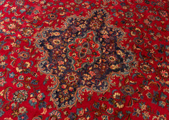 Vintage Mashad Hand-Knotted Wool Persian Rug (Size: 295 X 375 CM)