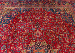 Vintage Sabzevar Hand-Knotted Wool Persian Rug (Size: 300 X 373 CM)
