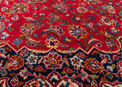 Signed Vintage Kashan Hand-Knotted Wool Persian Rug (Size: 270 X 346 CM)