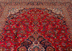 Signed Vintage Kashan Hand-Knotted Wool Persian Rug (Size: 270 X 346 CM)