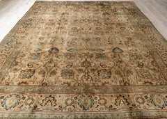 Vintage Tabriz Muted Hand-Knotted Wool Persian Rug (Size: 305 X 400 CM)