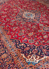 Vintage Kashan Hand-Knotted Wool Persian Rug (Size: 285 X 400 CM)