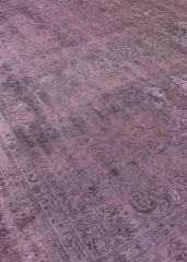 Vintage Overdyed Tabriz Hand-Knotted Wool Persian Rug (Size: 280 X 365 CM)
