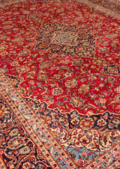 Vintage Kashan Hand-Knotted Wool Persian Rug (Size: 295 X 410 CM)