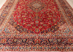 Vintage Kashan Hand-Knotted Wool Persian Rug (Size: 295 X 410 CM)