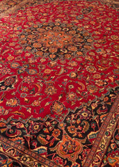 Vintage Mashad Hand-Knotted Wool Persian Rug (Size: 290 X 395 CM)