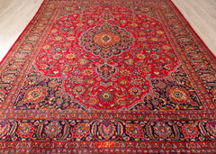 Signed Vintage Mashad Hand-Knotted Wool Persian Rug (Size: 285 X 390 CM)
