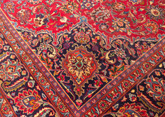 Signed Vintage Mashad Hand-Knotted Wool Persian Rug (Size: 285 X 390 CM)