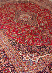 Vintage Kashan Hand-Knotted Wool Persian Rug (Size: 290 X 400 CM)