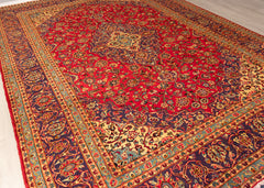 Vintage Kashan Hand-Knotted Wool Persian Rug (Size: 290 X 425 CM)