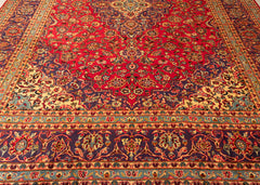 Vintage Kashan Hand-Knotted Wool Persian Rug (Size: 290 X 425 CM)
