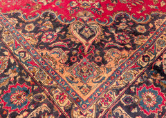 Signed Vintage Mashad Hand-Knotted Wool Persian Rug (Size: 300 X 380 CM)