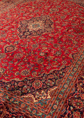 Vintage Mashad Hand-Knotted Wool Persian Rug (Size: 290 X 400 CM)