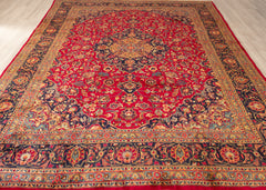 Vintage Yazd Hand-Knotted Wool Persian Rug (Size: 285 X 380 CM)