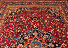 Vintage Mashad Hand-Knotted Wool Persian Rug (Size: 285 X 380 CM)