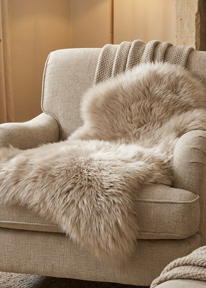 Stone sheepskin rug in NZ