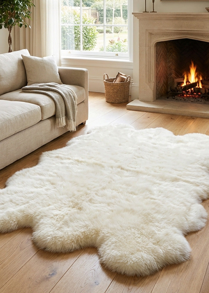 Sexto sheepskin rug NZ – extra large six pelt genuine wool sheepskin rug