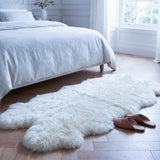 quad natural white sheepskin rug