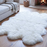 sexto natural white sheepskin rug