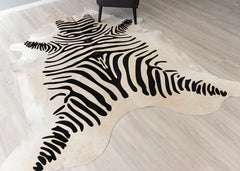 Zebra Printed Cowhide Rug (Size: 230 x 210 CM)